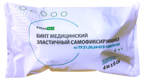 Купить Бинт эластичный самофиксирующийся на вискозной основе 4 мх6 см/evers med цена