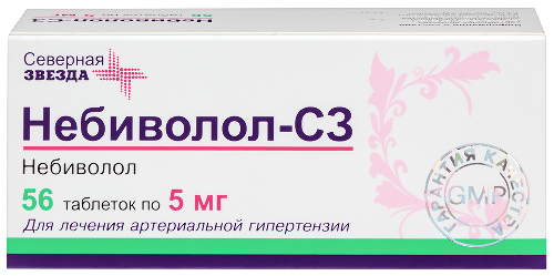 Купить Небиволол-с3 5 мг 56 шт. таблетки цена