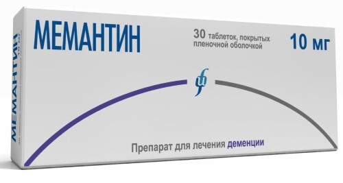 Мемантин 10 мг 30 шт. таблетки, покрытые пленочной оболочкой