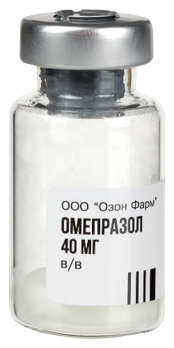 Омепразол 40 мг 1 шт. флакон лиофилизат для раствора для инфузий