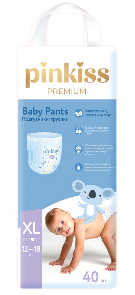 Изображение товара Pinkiss premium подгузники-трусики XL 12-18 кг, 40 шт - надежная защита и комфорт