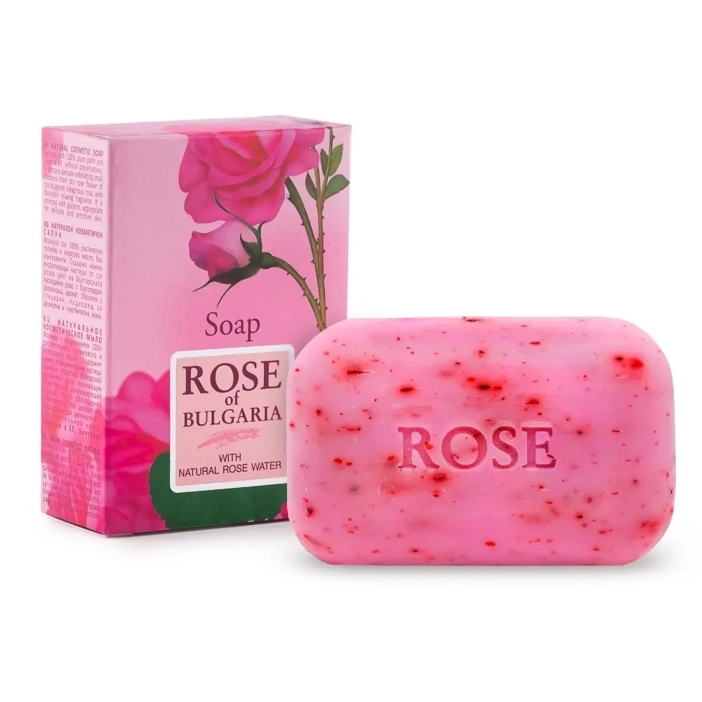 Изображение товара Мыло Rose of Bulgaria с лепестками роз 100 г натуральное косметическое средство Изображение товара Мыло Rose of Bulgaria с лепестками роз 100 г натуральное косметическое средство