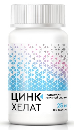 Изображение товара Цинка хелат 25 мг 100 шт. таблетки для поддержания здоровья