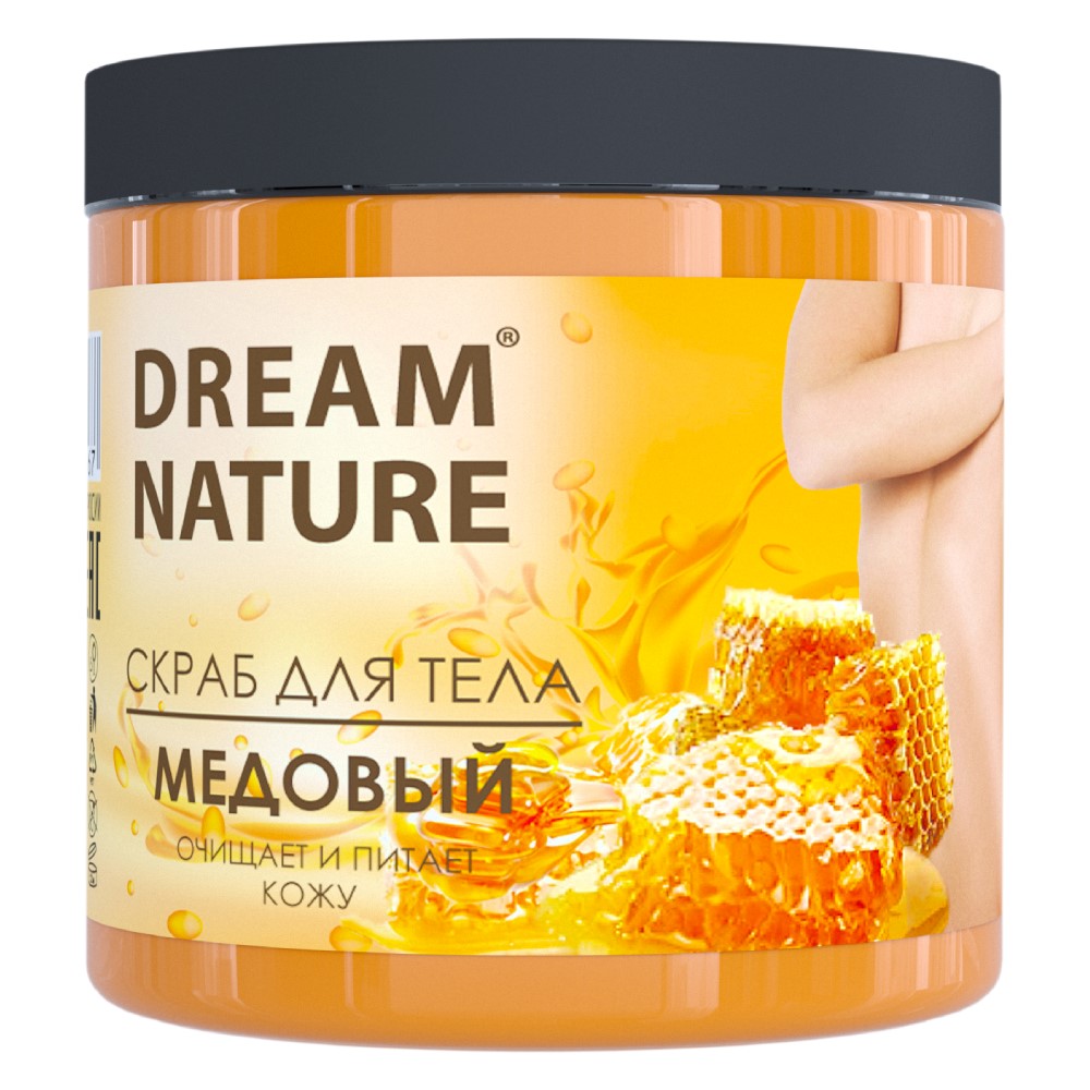 Dream nature скраб для тела медовый 720 гр - цена 224.80 руб., купить в  интернет аптеке в Юрге Dream nature скраб для тела медовый 720 гр,  инструкция по применению