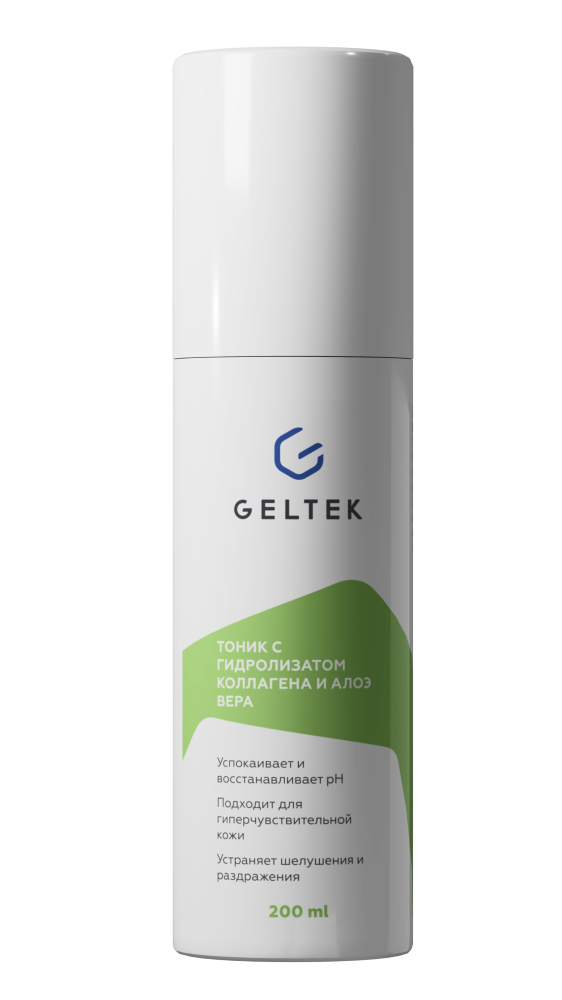 Изображение товара Гельтек Тоник для лица с гидролизатом коллагена и алоэ вера 200 мл