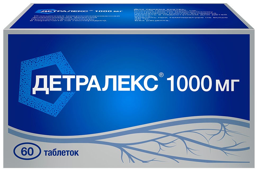Детралекс 1000 мг 60 шт. таблетки, покрытые пленочной оболочкой инструкция по применению