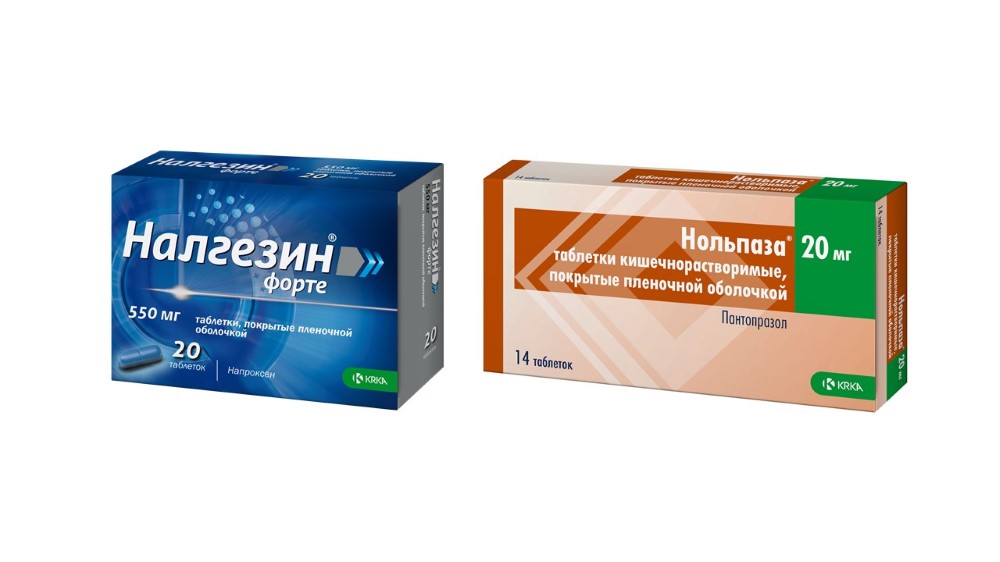Изображение товара Набор НАЛГЕЗИН ФОРТЕ таб. п/о 550 мг №20 + НОЛЬПАЗА таб. 20 мг №14 Изображение товара Набор НАЛГЕЗИН ФОРТЕ таб. п/о 550 мг №20 + НОЛЬПАЗА таб. 20 мг №14