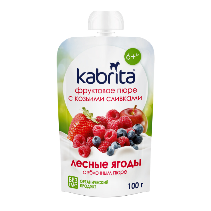 Изображение товара Kabrita фруктовое пюре лесные ягоды с яблочным пюре и козьими сливками 100 гр