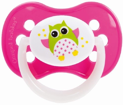Изображение товара Силиконовая симметричная соска-пустышка OWL для малышей 0-6 месяцев, розовая