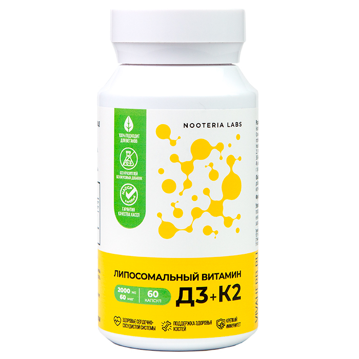 Изображение товара Liposomal витамин D3+K2 Nooteria Labs - капсулы 60 шт., 540 мг
