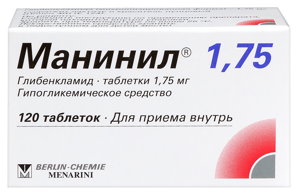 МАНИНИЛ 1,75 N120 ТАБЛ инструкция по применению