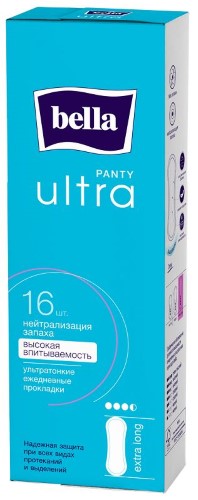 Изображение товара Bella прокладки ежедневные panty ultra extra long 16 шт.