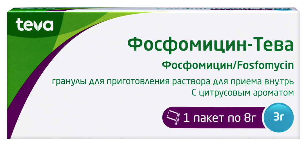Фосфомицин-тева 3 г гранулы для приготовления раствора для приема внутрь пакет 1 шт. инструкция по применению