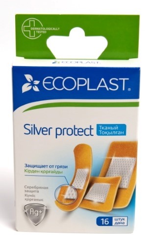 Изображение товара Ecoplast пластырь медицинский тканый (набор) silver protect 16 шт.