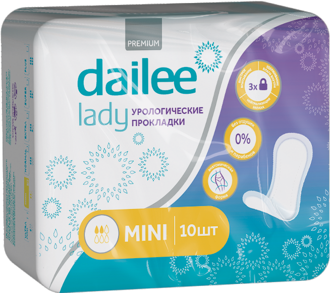 Изображение товара Дтайли урологические женские прокладки мини 10 шт для недержания