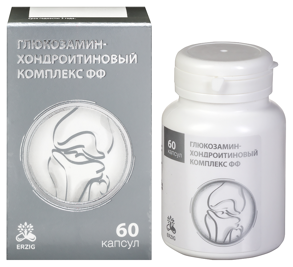 Изображение товара Глюкозамин-хондроитиновый комплекс 60 капсул по 400 мг для суставов