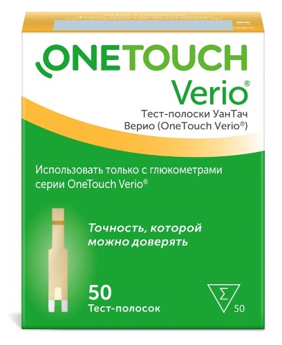 Изображение товара Тест-полоски one touch verio 50 шт для определения глюкозы в крови