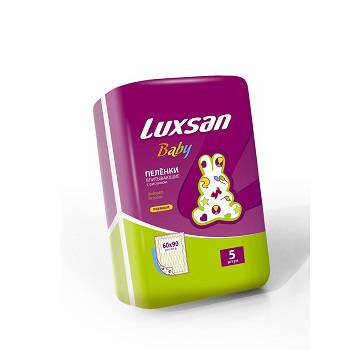 Изображение товара Пеленки luxsan baby впитывающие с рисунком 60х90 5 шт.