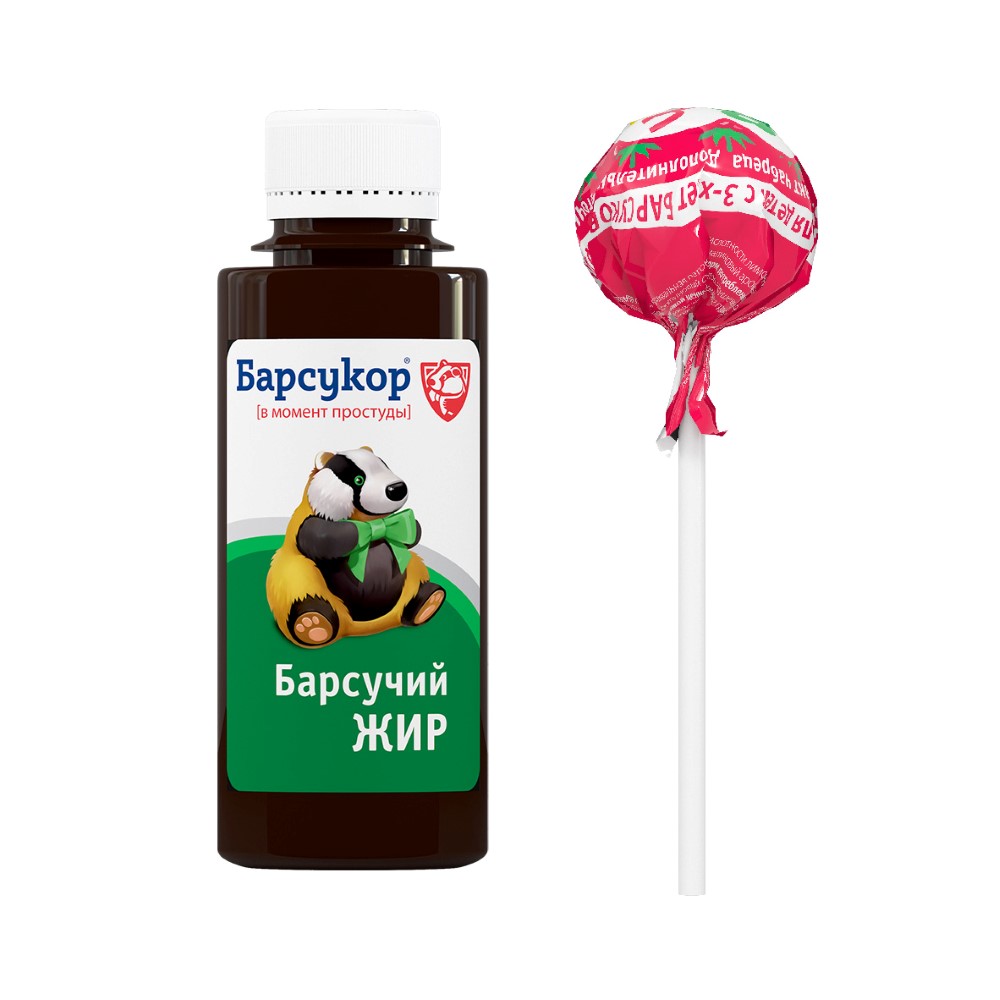 Изображение товара Набор Барсукор: Чупа-флю малина + барсучий жир 100мл