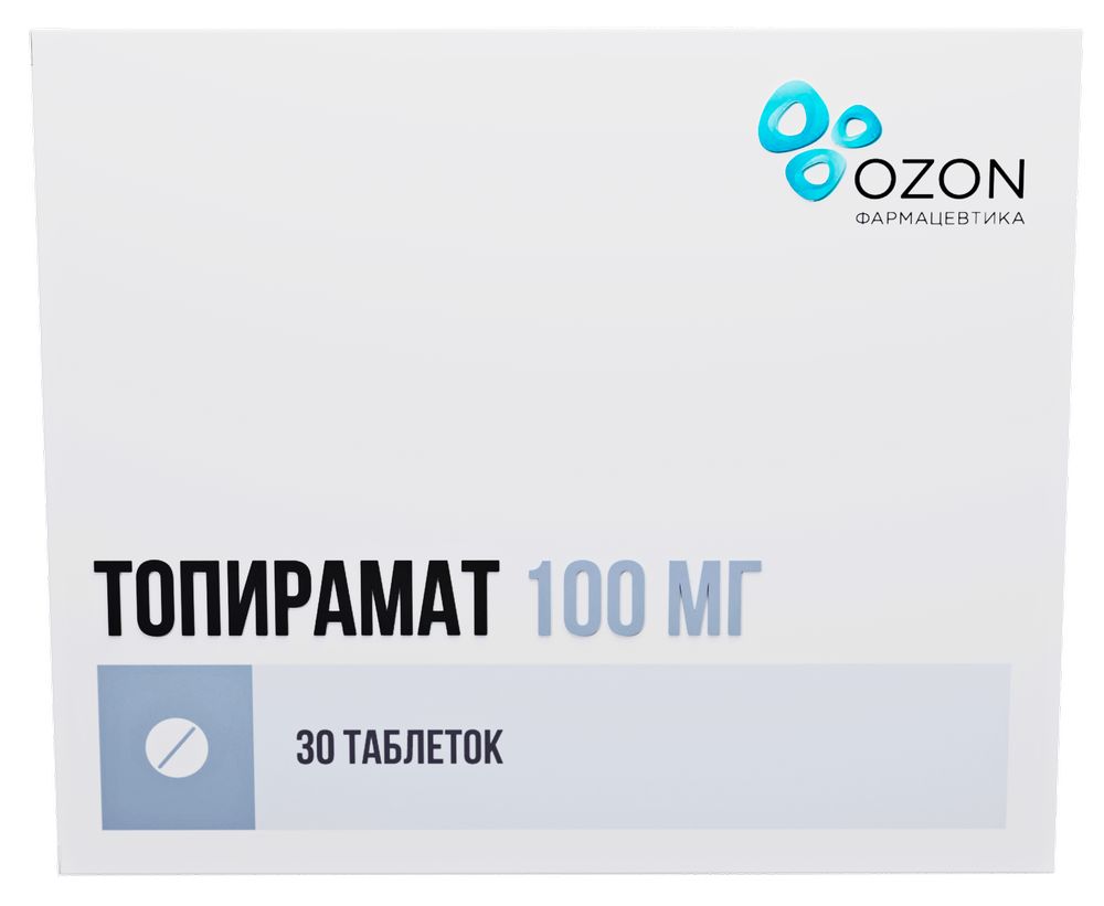 Топирамат 100 мг 30 шт. таблетки, покрытые пленочной оболочкой - цена 568  руб., купить в интернет аптеке в Москве Топирамат 100 мг 30 шт. таблетки,  покрытые пленочной оболочкой, инструкция по применению