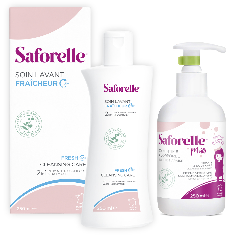 Изображение товара Набор САФОРЕЛЬ гель д/интимной гигиены ЭКСТРА СВЕЖЕСТЬ 250мл + САФОРЕЛЬ МИСС детский гель д/интимной гигиены 250мл