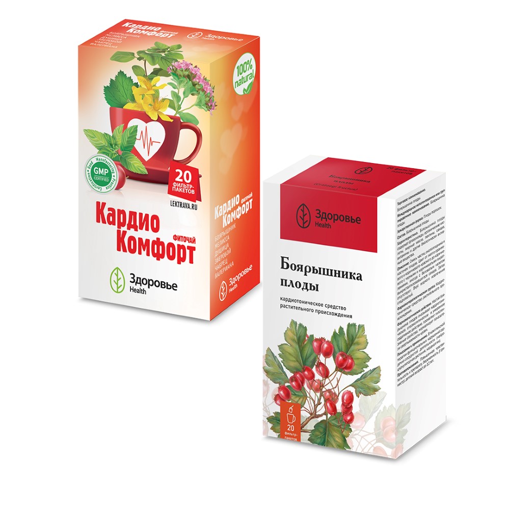 Изображение товара Набор для сердца со скидкой: фиточай кардио комфорт + боярышника плоды