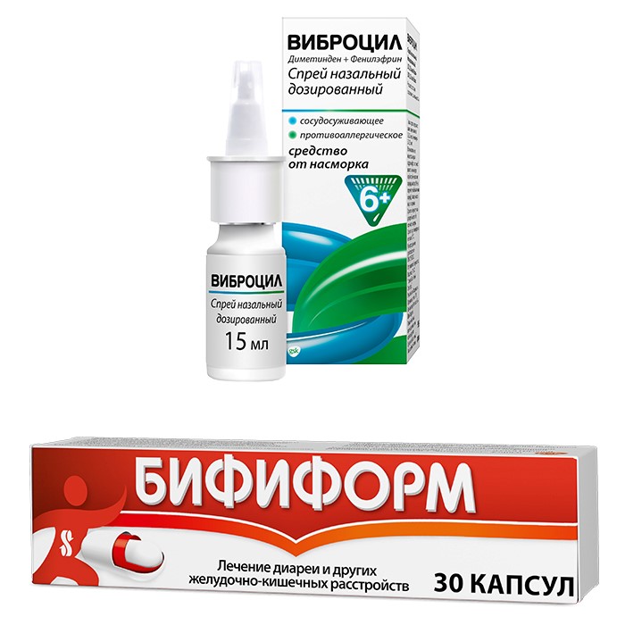 Изображение товара Набор БИФИФОРМ N30 КАПС + ВИБРОЦИЛ (95 ДОЗ) ФЛАК СПРЕЙ НАЗАЛЬНЫЙ со скидкой