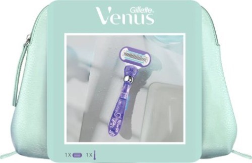 Изображение товара Женская безопасная бритва Gillette Venus Swirl со сменной кассетой и косметичкой