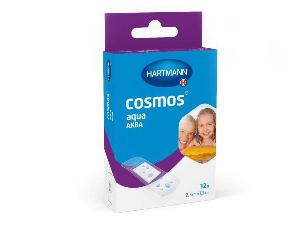Изображение товара Пластырь cosmos aqua (аква) нестерильный 2,5х7,2 см 12 шт.