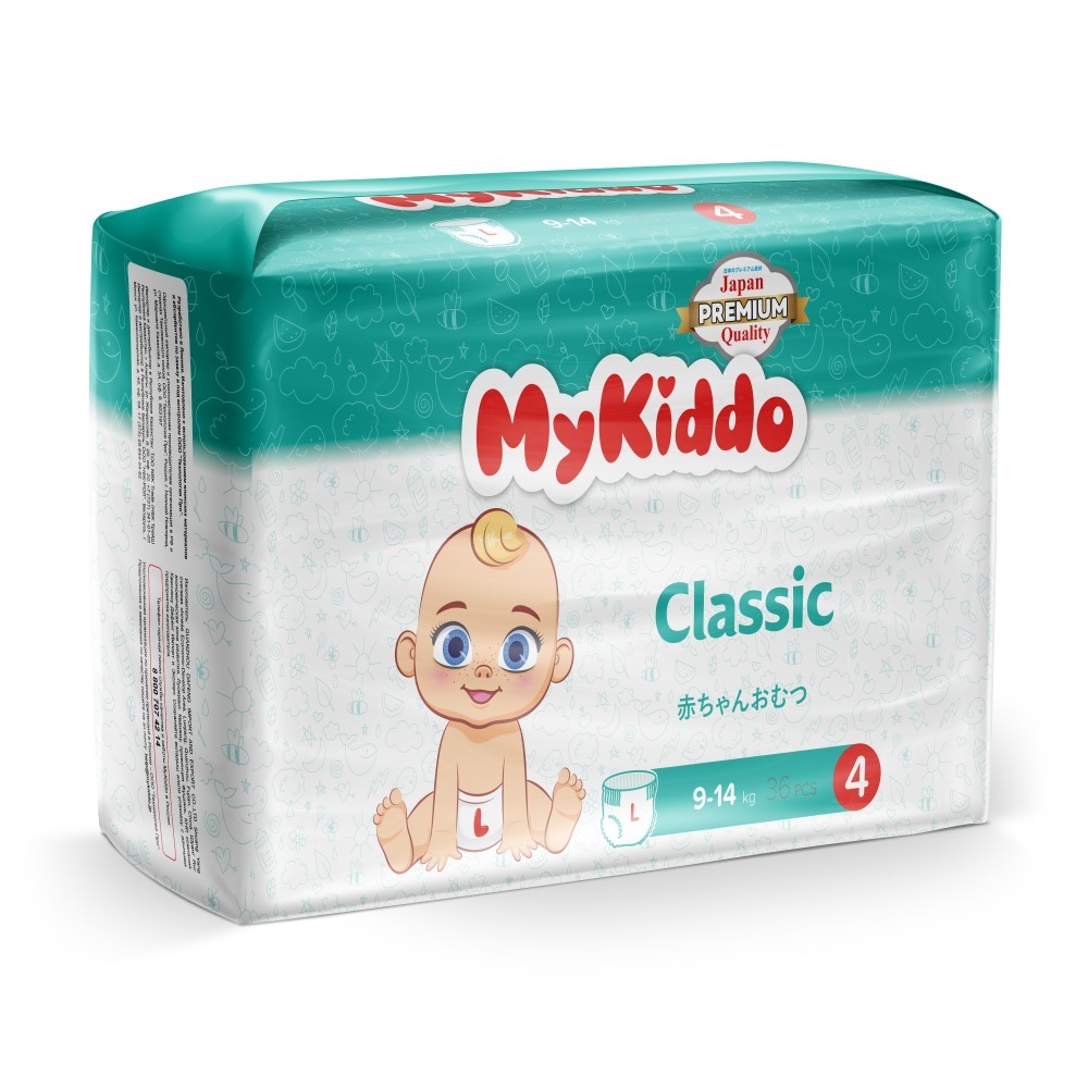 Mykiddo classic трусики-подгузники детские 9-14 кг 36 шт./ l - цена 785  руб., купить в интернет аптеке в Москве Mykiddo classic трусики-подгузники  детские 9-14 кг 36 шт./ l, инструкция по применению