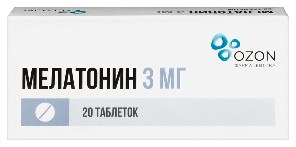 Изображение товара Мелатонин 3 мг 20 таблеток для улучшения сна