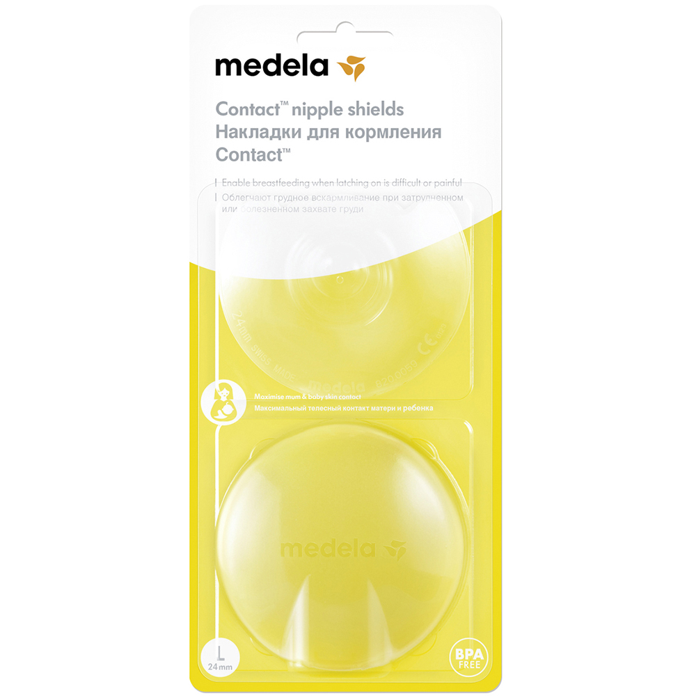 Medela накладки силиконовые для кормления Contact размер L, 24 мм 2 шт.