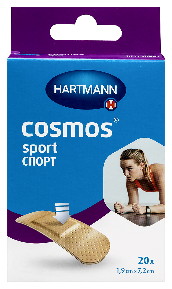 Изображение товара Пластырь cosmos sport нестерильно 1, 9х7, 2 см 20 шт - защита ран и порезов