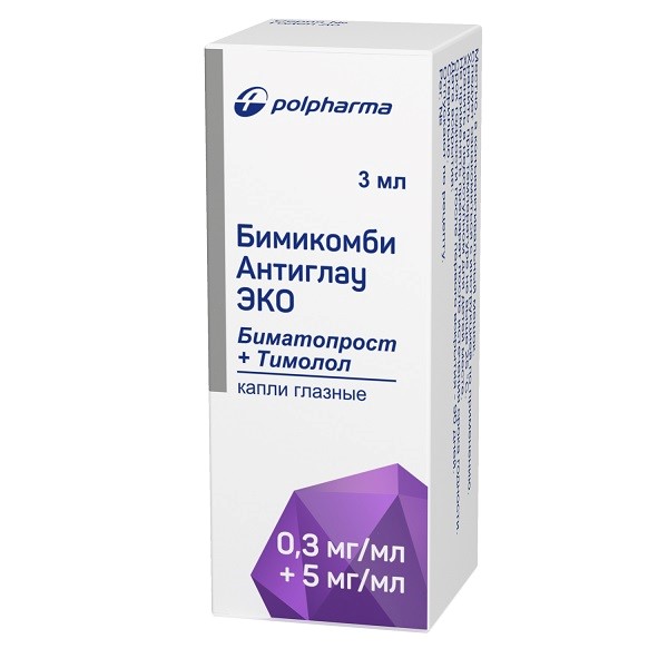БИМИКОМБИ АНТИГЛАУ ЭКО 0,3МГ/МЛ+5МГ/МЛ 3МЛ N1 ФЛАК КАПЛИ ГЛАЗНЫЕ инструкция по применению