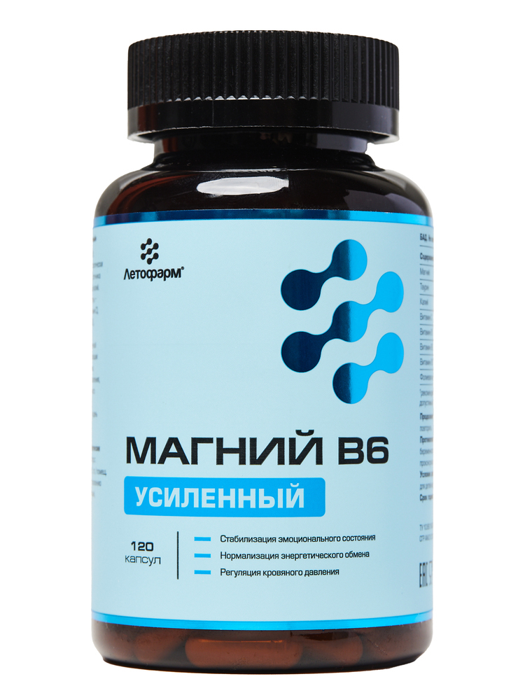 Изображение товара Летофарм магний в 6 усиленный 120 капсул Биологическая добавка