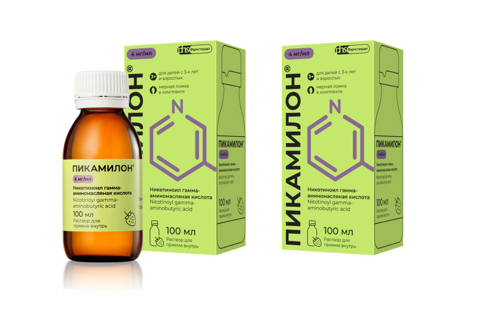 Изображение товара Набор из 2х уп. Пикамилон раствор для приема внутрь 100мл - для детей с 3х лет