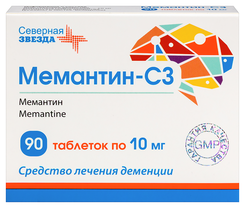 Изображение товара Мемантин-СЗ 10 мг таблетки для лечения деменции 90 шт.