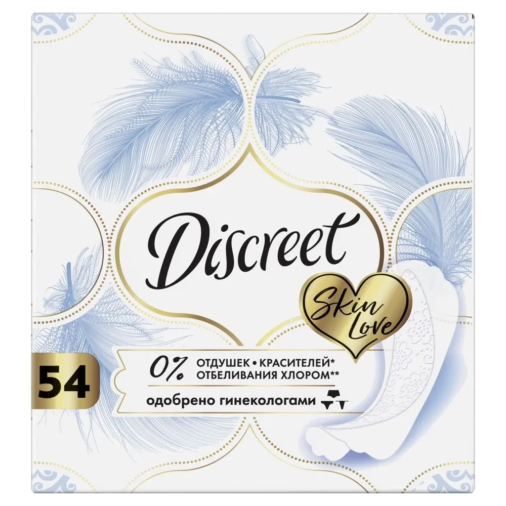 Изображение товара Ежедневные гигиенические прокладки Discreet Skin Love Multiform 54 шт. Изображение товара Ежедневные гигиенические прокладки Discreet Skin Love Multiform 54 шт.