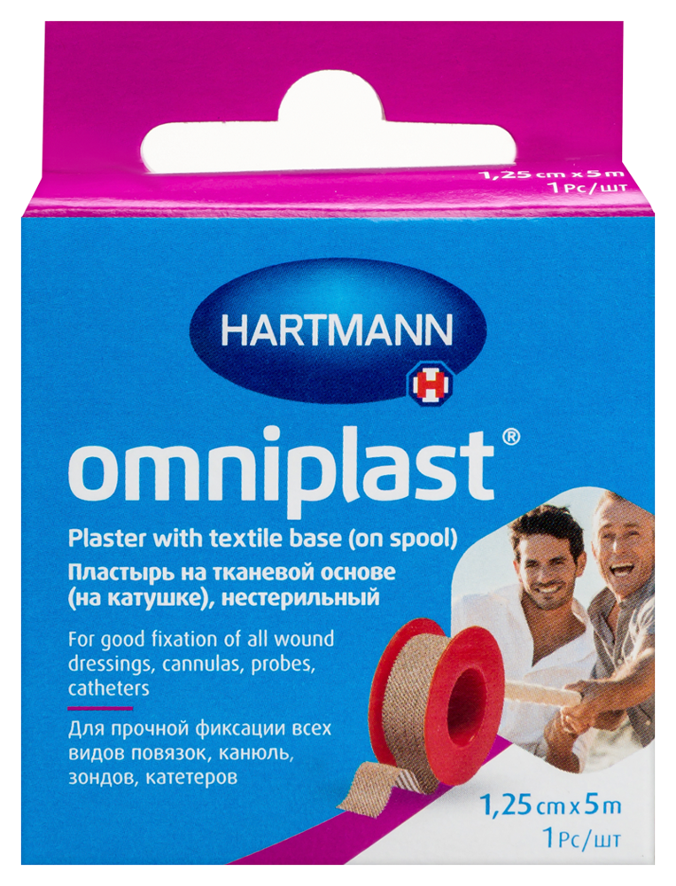 Изображение товара Пластырь omniplast на тканевой основе (на катушке) н/стер 1,25 смх5 м