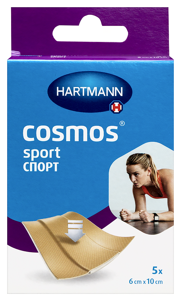 Изображение товара Пластырь cosmos sport (спорт) нестерильный 6x10 см 5 шт.