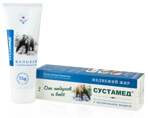 Изображение товара Сустамед бальзам косметический с медвежьим жиром 75 гр для мышц суставов и кожи