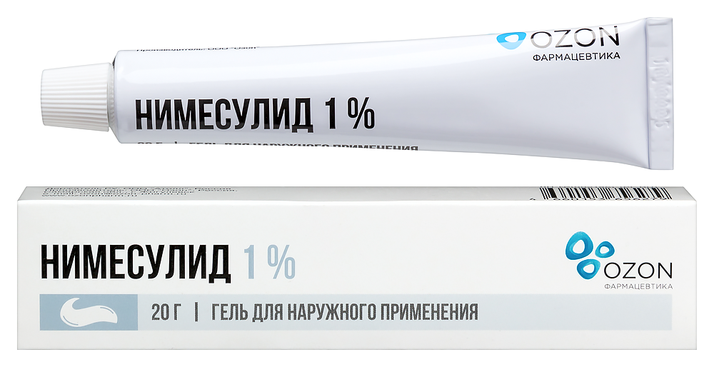 Изображение товара Нимесулид 1% гель для наружного применения 20 гр