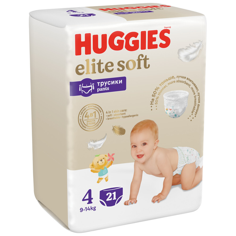 Изображение товара Huggies Elite Soft подгузники трусики 9-14 кг 4 размер 21 шт.