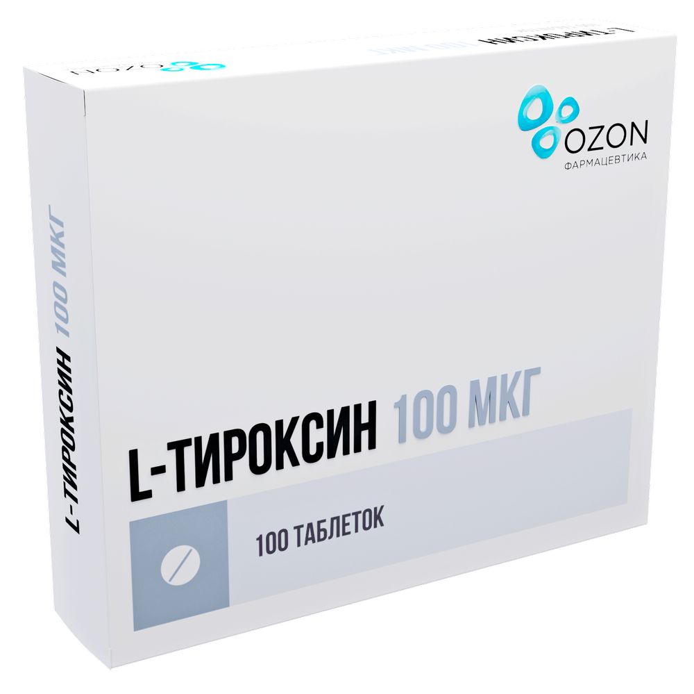 L-тироксин 100 мкг 100 шт. таблетки - цена 52 руб., купить в интернет  аптеке в Москве L-тироксин 100 мкг 100 шт. таблетки, инструкция по  применению