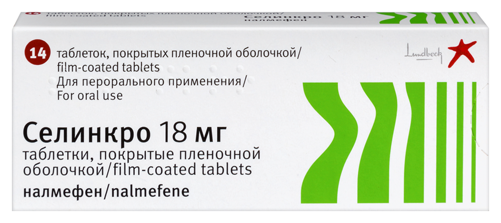 Изображение товара Селинкро 18 мг 14 таблеток для снижения потребления алкоголя