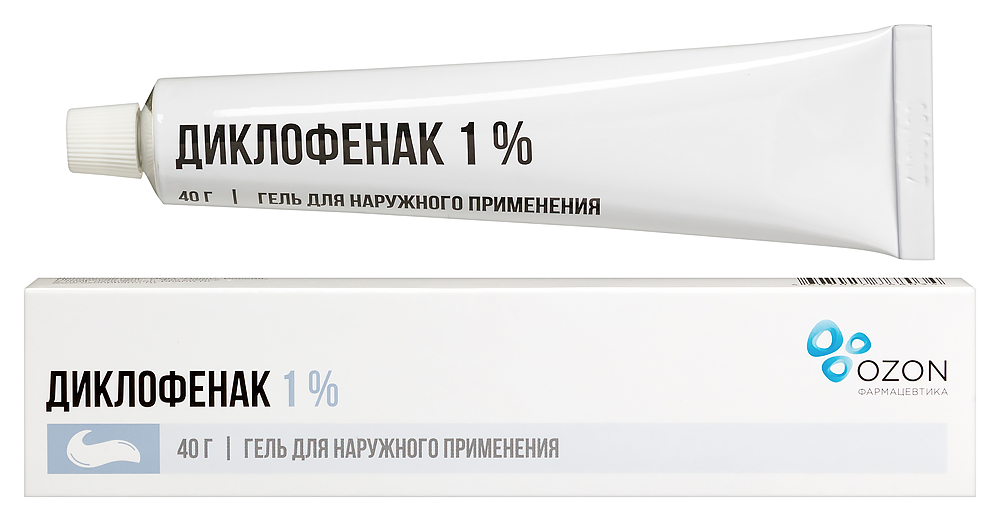 Изображение товара Диклофенак 1% гель для наружного применения 40 гр