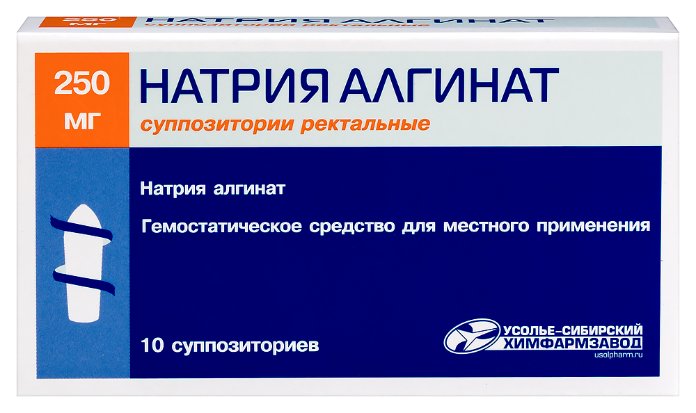 Изображение товара Натрия алгинат 250 мг 10 суппозиториев для лечения геморроя и анальных трещин Изображение товара Натрия алгинат 250 мг 10 суппозиториев для лечения геморроя и анальных трещин