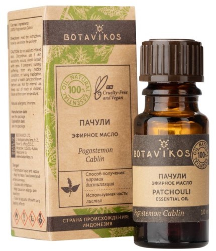 Изображение товара Botavikos масло эфирное пачули 10 мл в индивидуальной упаковке