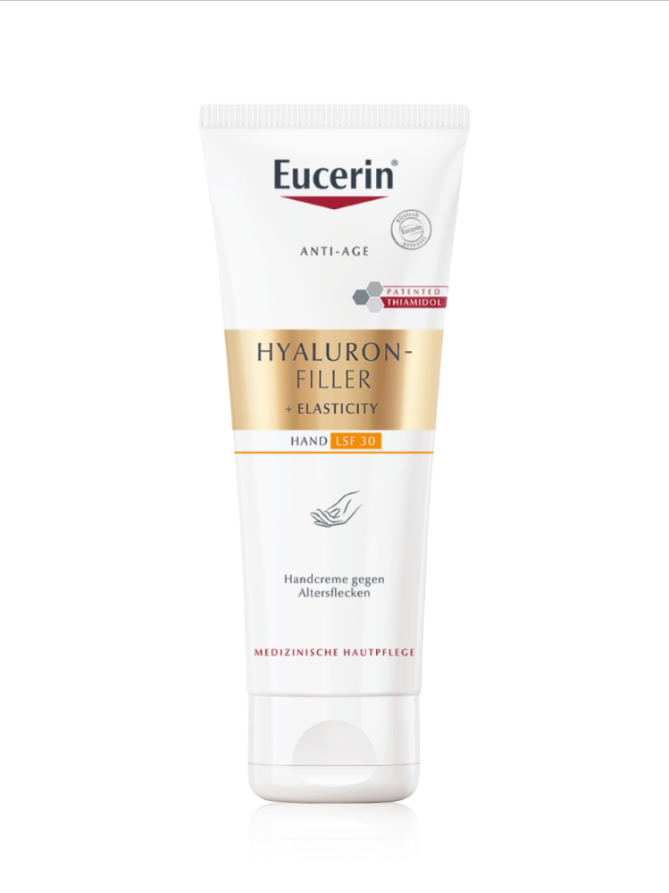 Изображение товара Eucerin hyaluron-filler+elasticity крем для рук SPF30 75 мл против пигментации и возрастных изменен