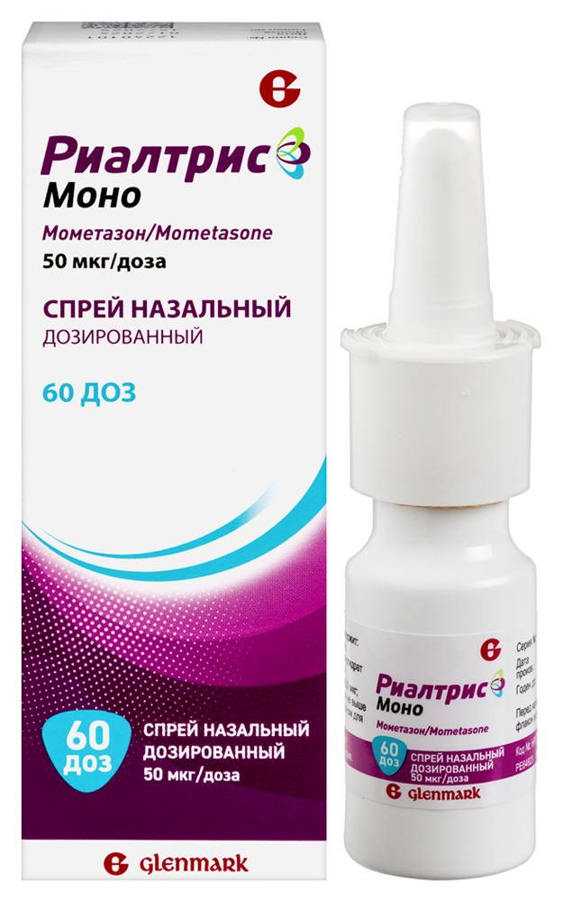 Изображение товара Риалтрис моно 50 мкг/доза — назальный спрей для лечения аллергического ринита и синусита